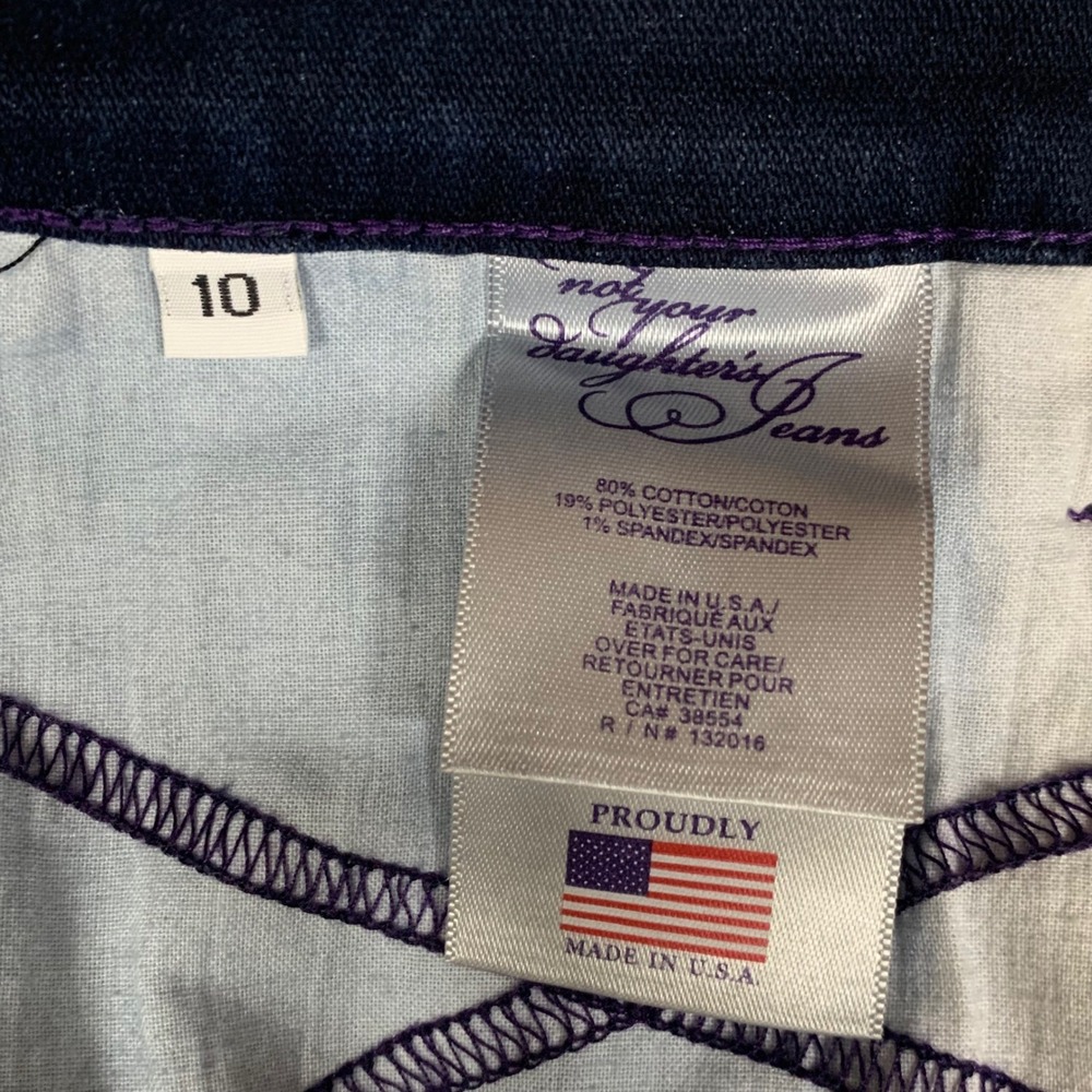 NYDJ Modern Bootcut Jeans Womens 10 Dark Blue 31x31 Rhinestone Lift Tuck NWT USA - Picture 6 of 13